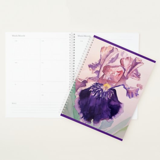 Iris irises Glorious Paarse Flower Waterverf Art Planner (Display)