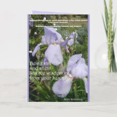 Iris Irises Paars Floral Inspirerend Quote Kaart (Achterkant)