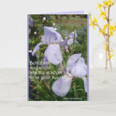 Iris Irises Paars Floral Inspirerend Quote Kaart (Gele Bloem)