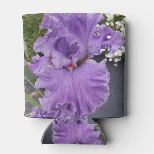 Iris Irises Paars Flower Floral Lavender Poster Blikjeskoeler (Achterkant)