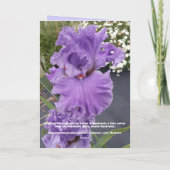 Iris Irises Paars Flower Floral Name Birthday Kaart (Achterkant)