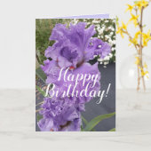 Iris Irisis Paars Flower Floral Birthday Kaart (Gele Bloem)