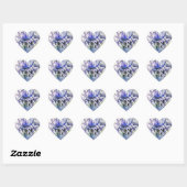 Iris Irissen Bloem Blauw Waterkleur Dank u Hart Sticker (Vel)