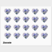 Iris Irissen Bloem Blauw Waterkleur Dank u Hart Sticker (Vel)