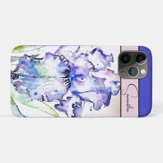 Iris Irissen Bloem Waterverf Bloemig Paars Kunst Case-Mate iPhone Case (Achterkant (horizontaal))