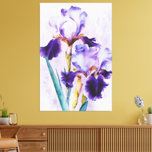 *~* Iris Irissen Bloemen Artsy Schilderen AP84 Canvas Afdruk (Insitu (Woonkamer))