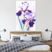 *~* Iris Irissen Bloemen Artsy Schilderen AP84 Canvas Afdruk (Insitu (Slaapkamer))