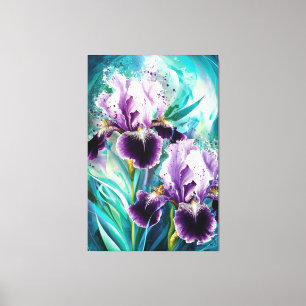 *~* Iris Irissen Bloemen Schilderen AP84 Canvas Afdruk