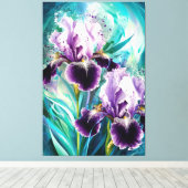 *~* Iris Irissen Bloemen Schilderen AP84 Canvas Afdruk (Insitu (Houten vloer))