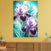 *~* Iris Irissen Bloemen Schilderen AP84 Canvas Afdruk (Insitu (Woonkamer))