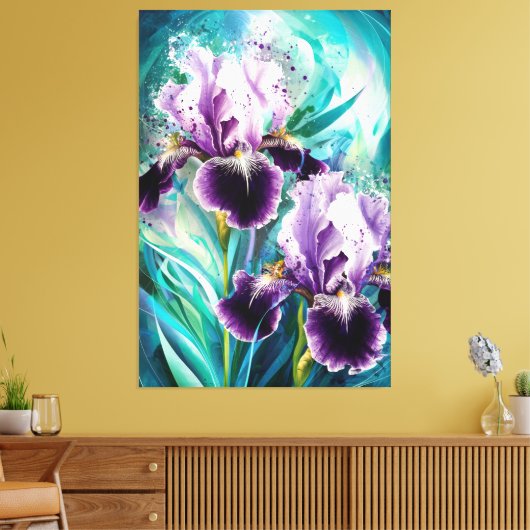 *~* Iris Irissen Bloemen Schilderen AP84 Canvas Afdruk (Insitu (Woonkamer))