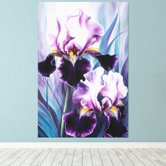 *~* Iris Irissen Bloemen Schilderen AP84 Canvas Afdruk (Insitu (Houten vloer))
