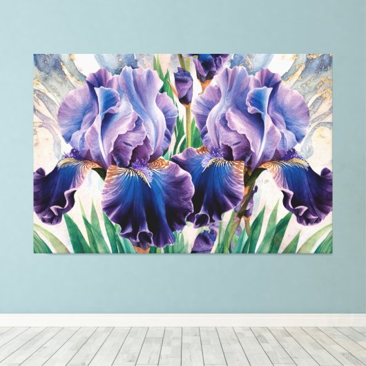 *~* IRIS Irissen Bloemen TV2 Canvas Print (Insitu (Houten vloer))
