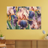 *~* IRIS Irissen  Bloemen TV2 Perzik Blauw Canvas Afdruk (Insitu (Woonkamer))