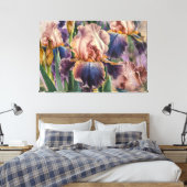 *~* IRIS Irissen  Bloemen TV2 Perzik Blauw Canvas Afdruk (Insitu (Slaapkamer))