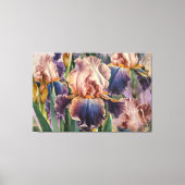 *~* IRIS Irissen Bloemen TV2 Perzik Blauw Canvas Afdruk (Voorkant)