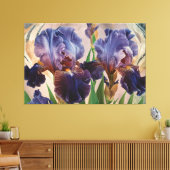 *~* IRIS Irissen Bloemen TV2 Pruimenblauw Canvas Afdruk (Insitu (Woonkamer))