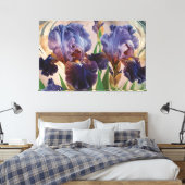 *~* IRIS Irissen Bloemen TV2 Pruimenblauw Canvas Afdruk (Insitu (Slaapkamer))