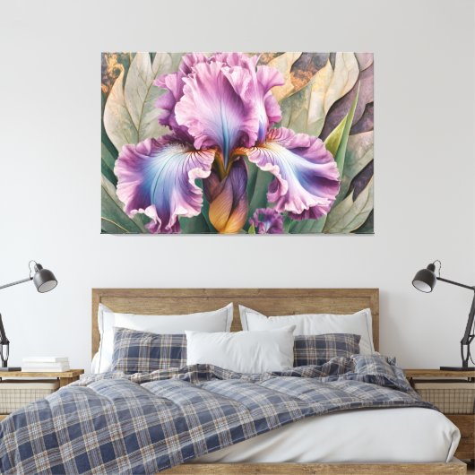 *~* IRIS Irissen  Bloemen TV2 ROZE Canvas Afdruk (Insitu (Slaapkamer))