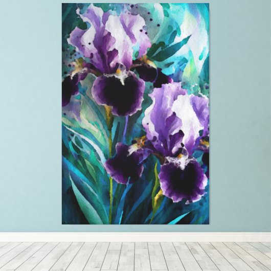 *~* Iris Irissen Bloemenkunst Schilderij AP84 Canvas Afdruk (Insitu (Houten vloer))