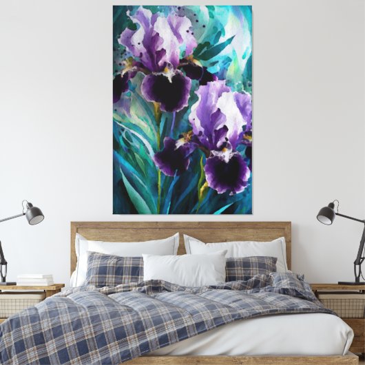 *~* Iris Irissen Bloemenkunst Schilderij AP84 Canvas Afdruk (Insitu (Slaapkamer))