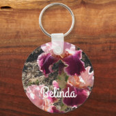 Iris Irissen Maroon Roze Bloem Bloemen Vrouwen Naa Sleutelhanger (Voorkant)