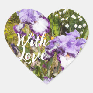 Iris Irissen Paarse Bloem Bloemen Lavendel Liefde Hart Sticker