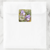 Iris Irissen Paarse Bloem Bloemen Lavendel Liefde Vierkante Sticker (Tas)