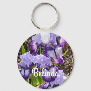 Iris Irissen Paarse Bloem Bloemen Vrouwen Naam Sleutelhanger