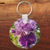 Iris Irissen Paarse Bloem Bloemen Vrouwen Naam Sleutelhanger (Achterkant)