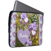 Iris Irissen Paarse Bloem Verjaardag Meisjes Naam Laptop Sleeve (Voorkant Rechts)