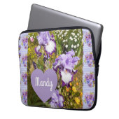 Iris Irissen Paarse Bloem Verjaardag Meisjes Naam Laptop Sleeve (Voorkant Links)