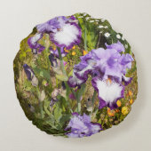 Iris Irissen Paarse Bloem Verjaardag Meisjes Naam Rond Kussen (Achterkant)