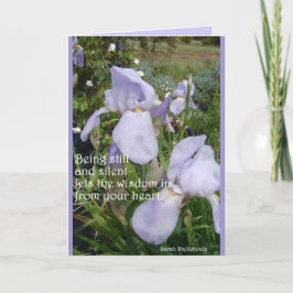 Iris Irissen Paarse Bloemige Inspirerende Spreuk Kaart