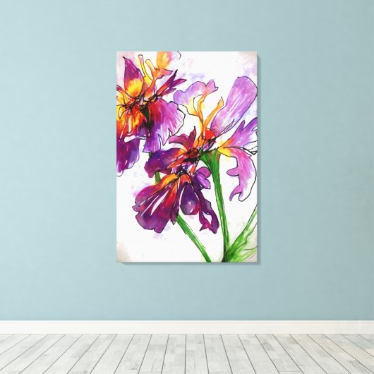 Iris je was hier canvas afdruk (Insitu (Houten vloer))