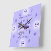 Iris Jubileum-klok - aanpassen en personaliseren Vierkante Klok (Hoek)