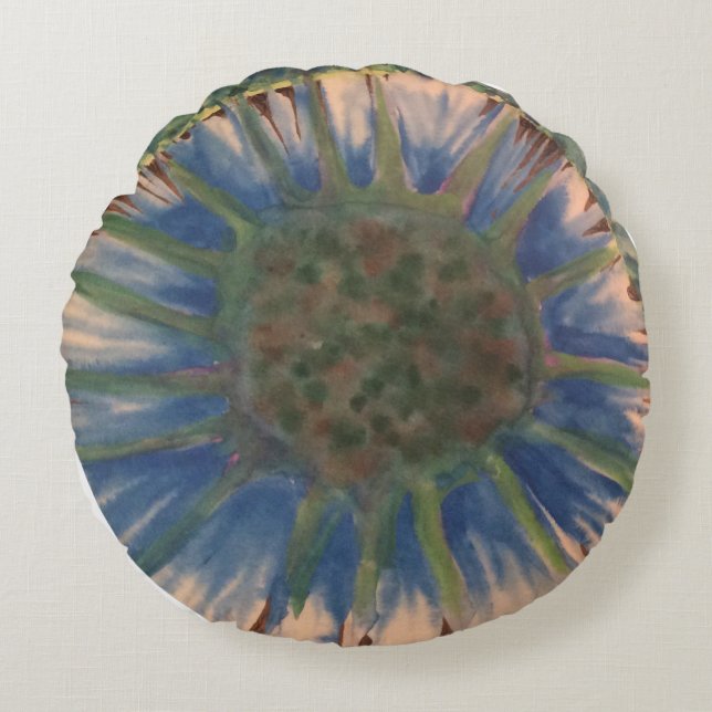 IRIS katoenronde gooit kussen | m3galleryStudio (Voorkant)