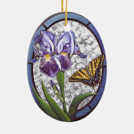 Iris Keramisch Ornament (Achterkant)