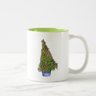 Iris kerstboommok tweekleurige koffiemok