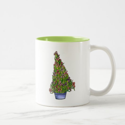 Iris kerstboommok tweekleurige koffiemok (Rechts)