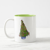 Iris kerstboommok tweekleurige koffiemok (Links)