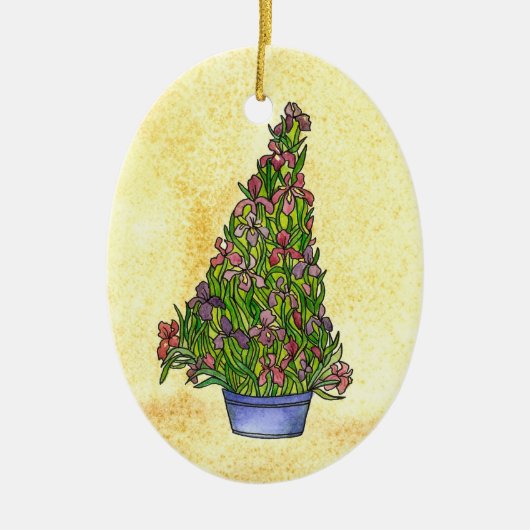 Iris kerstboomOrnament Keramisch Ornament (Voorkant)