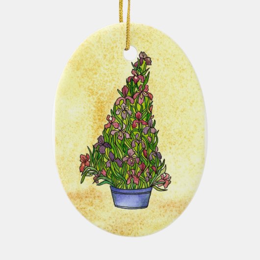 Iris kerstboomOrnament Keramisch Ornament (Achterkant)