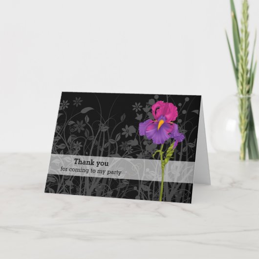 Iris * kies achtergrondkleur bedankkaart (Voorkant)