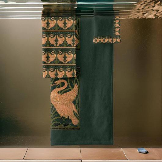 Iris kraan groen goud bad handdoek