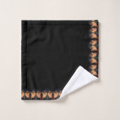 Iris kraan zwart perzik goud bad handdoek (Wasdoekje)