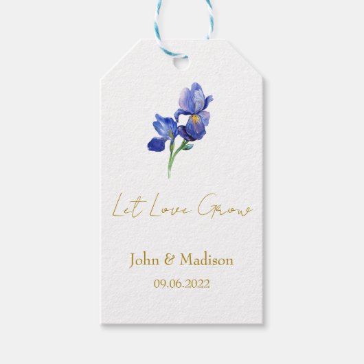 Iris | Laat liefde huwelijkszaad groeien  Cadeaulabel (Voorkant)