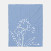 Iris Lente Bloem Moderne Bloemen Schets Home Fleece Deken (Voorkant)