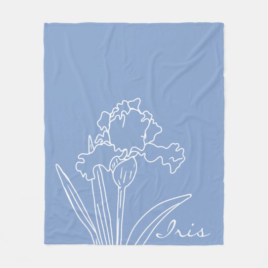 Iris Lente Bloem Moderne Bloemen Schets Home Fleece Deken (Voorkant)
