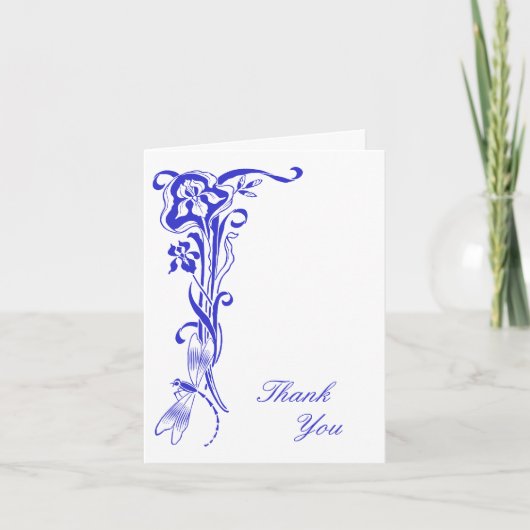 Iris & Libelle Dankjewel Royal Blue Notitiekaart (Voorkant)